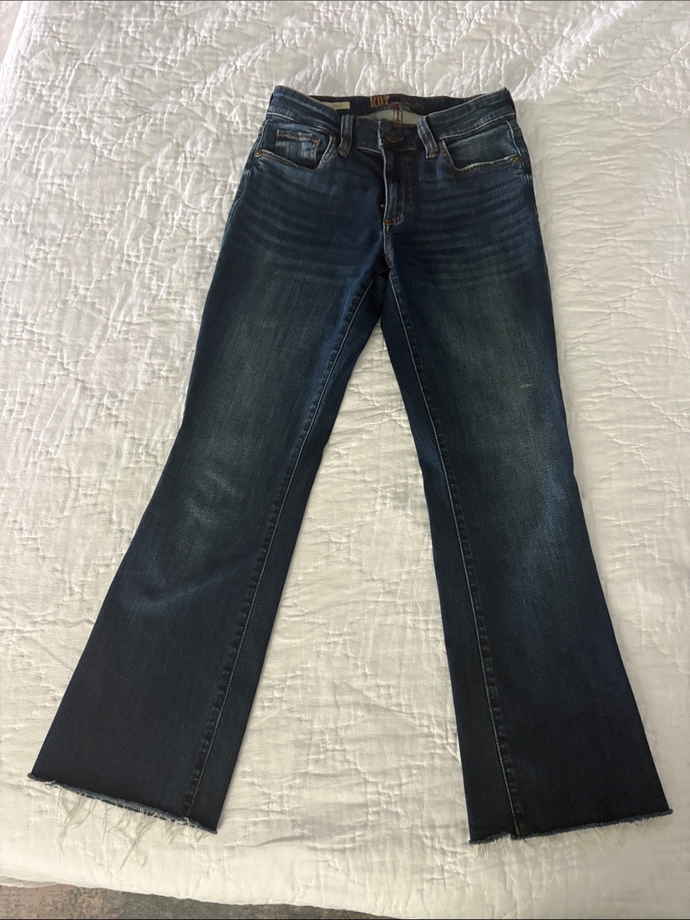 Kut from the Kloth Dark Indigo Nikki Ankle Flare Jeans